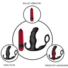 ARMONY - KNIGHT VIBRATEUR ANAL PROSTATE ANNEAU TÉLÉCOMMANDE NOIR