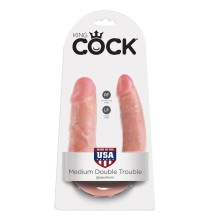 KING COCK - DOPPELPENETRATIONSDILDO 13.9 CM NATÜRLICH