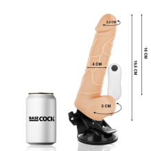 BASECOCK - VIBRATORE REALISTICO TELECOMANDO NATURALE CON TESTICOLI 19,5CM