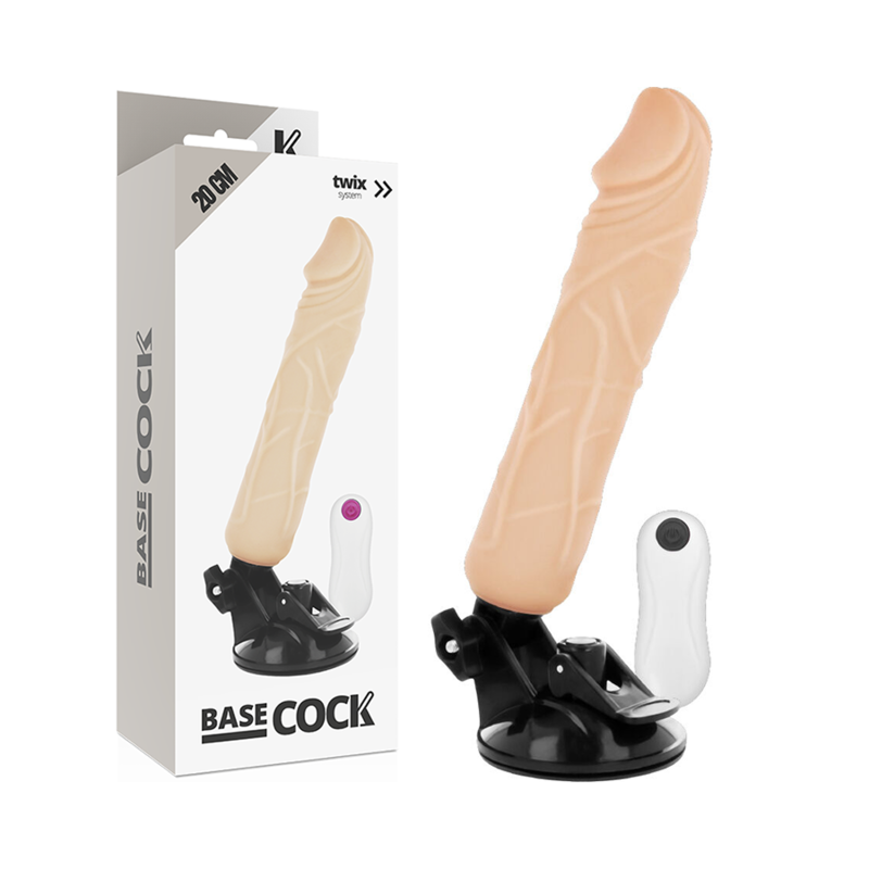 BASECOCK - VIBRADOR DE CONTROLE REMOTO REALÍSTICO PRETO 20 CM BASECOCK - VIBRADOR DE CONTROLE REMOTO REALÍSTICO PRETO 20 CM
