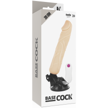 BASECOCK - VIBRADOR DE CONTROLE REMOTO REALÍSTICO PRETO 20 CM