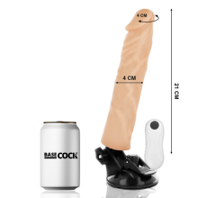 BASECOCK - REALISTISCHER VIBRATOR MIT FERNBEDIENUNG NATURWEISS 21CM