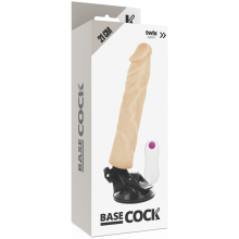 BASECOCK - REALISTISCHER VIBRATOR MIT FERNBEDIENUNG NATURWEISS 21CM