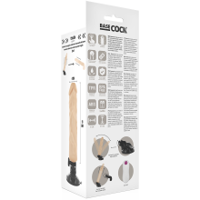 BASECOCK - REALISTISCHER VIBRATOR MIT FERNBEDIENUNG NATURWEISS 21CM