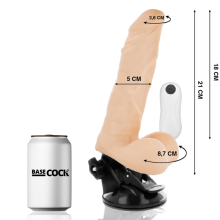 BASECOCK - VIBRATORE ARTICOLABILE TELECOMANDO NATURALE 21 CM