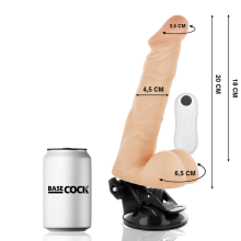 BASECOCK - VIBRATEUR ARTICULABLE TÉLÉCOMMANDE NATUREL 20 CM