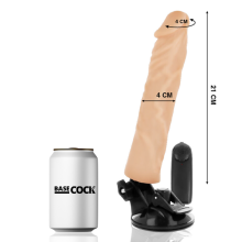 BASECOCK - REALISTIC VIBRATOR REMOTE CONTROL FLESH 21 CM