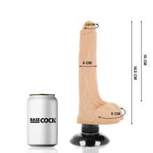 BASECOCK - VIBRADOR REALÍSTICO 2-1 NATURAL 18,5 CM