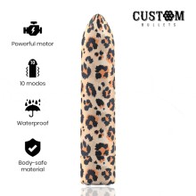 CUSTOM BULLETS - BALAS PERSONALIZADAS BALAS RECARREGÁVEIS LEOPARDO 10 INTENSIDADES