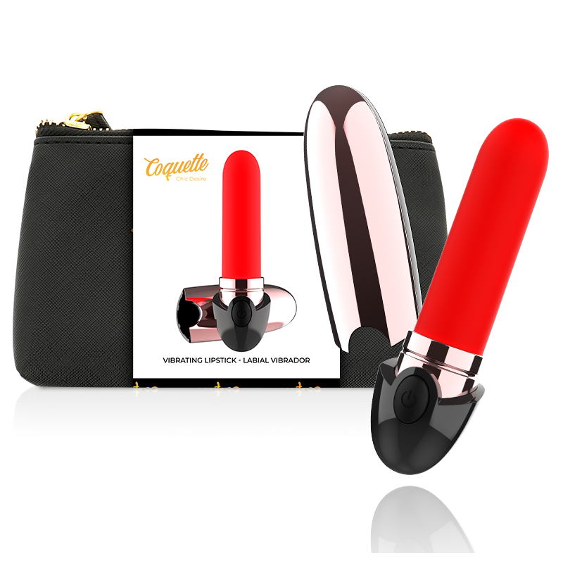 COQUETTE CHIC DESIRE - BATOM RECARREGVEL VIBRADOR PRETO/ OURO