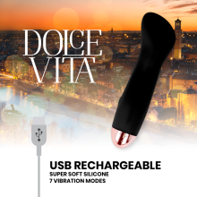 DOLCE VITA - VIBRADOR RECARREGÁVEL ONE BLACK 10 SPEED