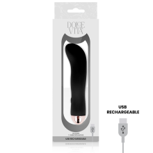 DOLCE VITA - AUFLADBARER VIBRATOR ZWEI SCHWARZ 7 GESCHWINDIGKEIT