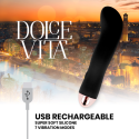 DOLCE VITA - VIBRATORE RICARICABILE DUE NERO 7 VELOCITÀ