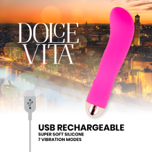 DOLCE VITA - VIBRADOR RECARREGÁVEL DUAS VELOCIDADES PINK 7