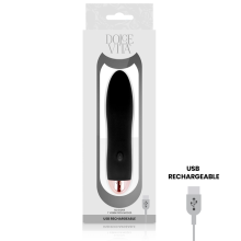 DOLCE VITA - VIBRATEUR RECHARGEABLE QUATRE NOIR 7 VITESSES