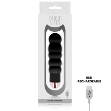 DOLCE VITA - AUFLADBARER VIBRATOR SECHS SCHWARZ 7 GESCHWINDIGKEITEN