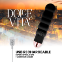 DOLCE VITA - AUFLADBARER VIBRATOR SECHS SCHWARZ 7 GESCHWINDIGKEITEN