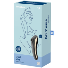 SATISFYER - VIBRADOR DE PULSO DE AR DUAL KISS PRETO