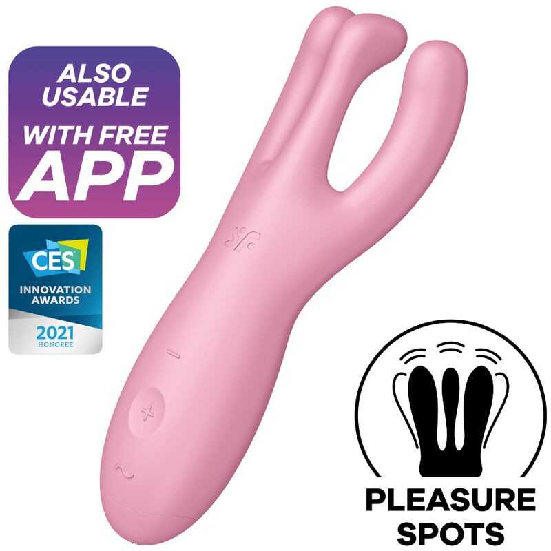 SATISFYER - APP VIBRADOR THREESOME 4 AZUL