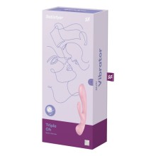 SATISFYER TRIPLE OH HYBRID VIBRATION - BLUE