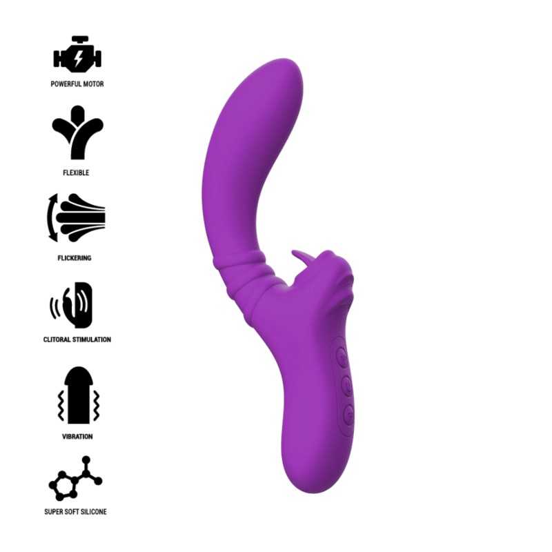 INTENSE - VIBRADOR FLEXÍVEL HARRY COM LÍNGUA ROXA INTENSE - VIBRADOR FLEXÍVEL HARRY COM LÍNGUA ROXA