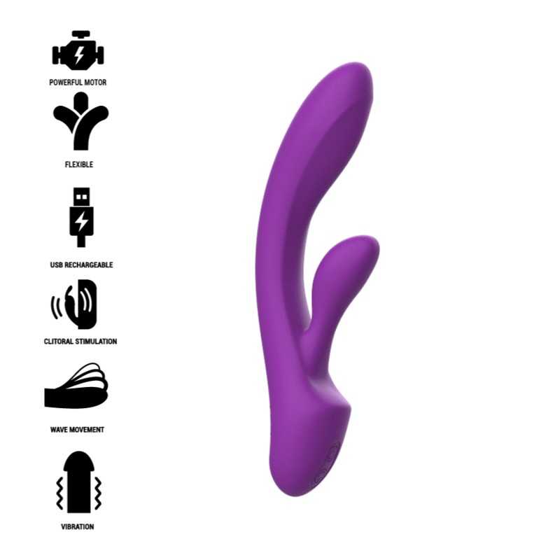 INTENSE - VIBRATORE LUIGI RABBIT SILICONE LIQUIDO VIOLA