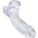 KING COCK - CLEAR PENE CURVO REALISTICO CON SFERE 16.5 CM