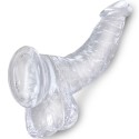 KING COCK - CLEAR PÊNIS CURVADO REALISTA COM BOLAS 16.5 CM