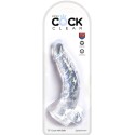 KING COCK - CLEAR PÉNIS COURBE RÉALISTE AVEC BOULES 16.5 CM