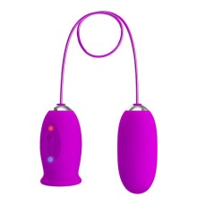 PRETTY LOVE - DAISY DUAL EGG RECHARGEABLE VIBRATOR PURPLE