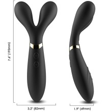 ARMONY - MASSAGER Y-WAND E VIBRADOR CABEÇA DUPLA PRETO