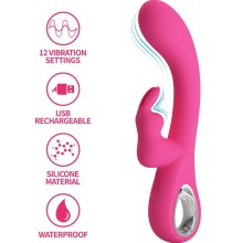 PRETTY LOVE - NOVAK RABBIT VIBRATOR 12 VIBRATIONEN ROSA