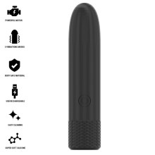 BLACK SILVER - GERI USB RECHARGEABLE VIBRATING BULLET 8