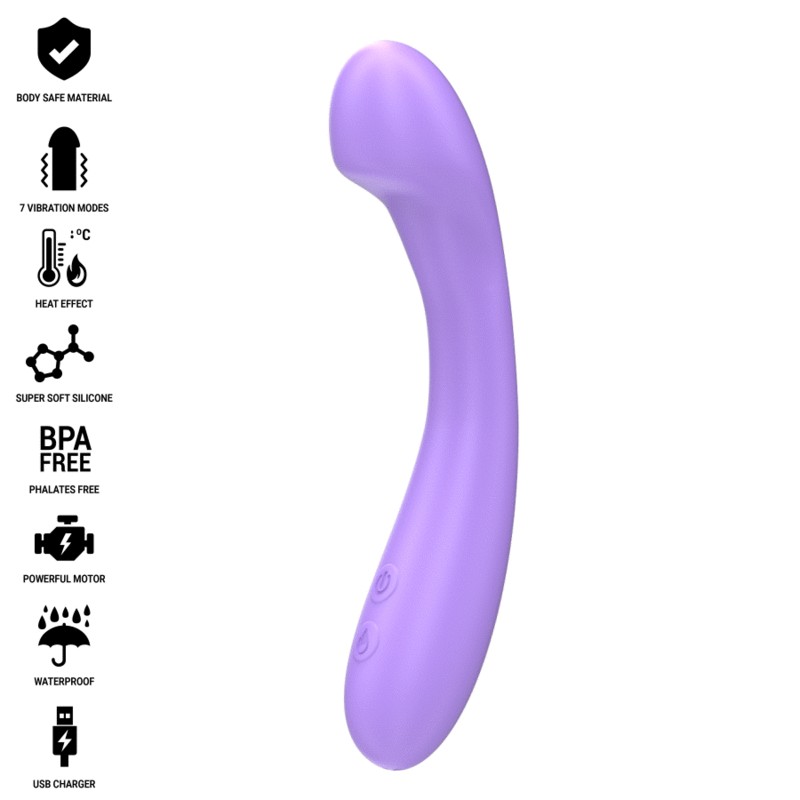 INTENSE - BECKY VIBRATOR 19 CM HEATABLE 7 VIBRATIONS PURPLE