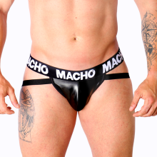 MACHO - MX25NC JOCK COURO PRETO XL