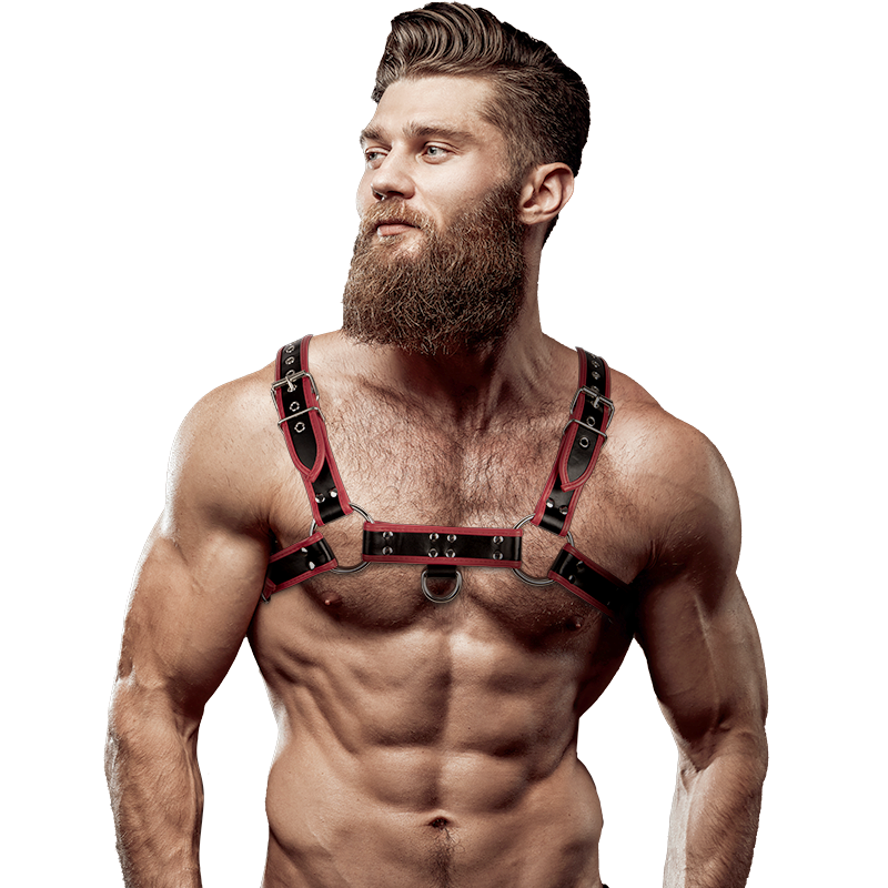 FETISH SUBMISSIVE ATTITUDE - MEN'S ECO-LEATHER CHEST HARNESS