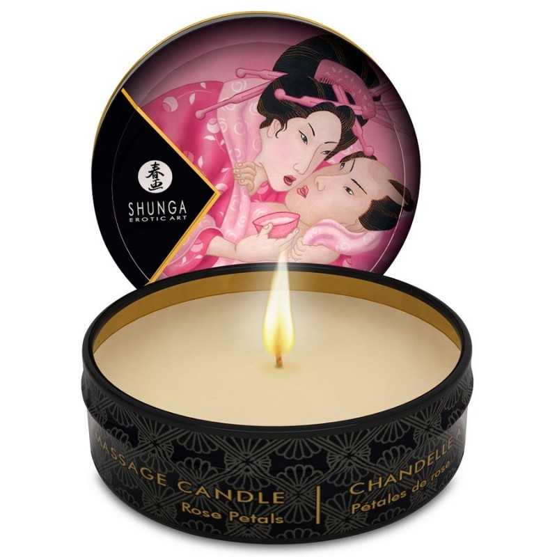 SHUNGA - BOUGIE DE MASSAGE MINI CARESS BY CANDELIGHT ROSES 30 ML