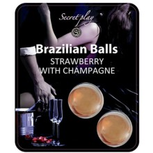 SECRETPLAY - STRAWBERRY AND CHAMPAGNE BRAZILIAN BALLS SET