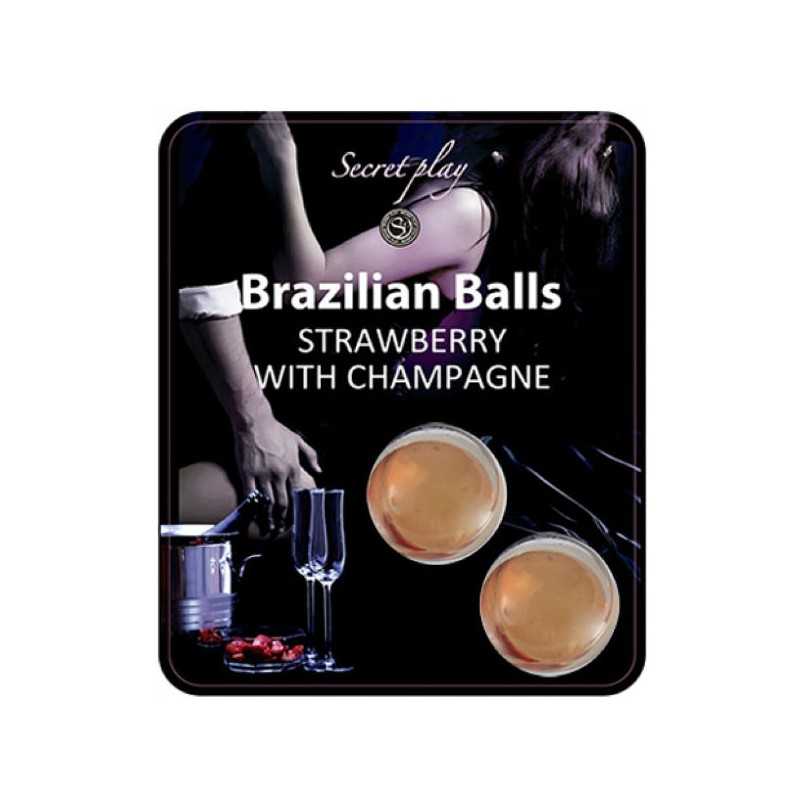 SECRETPLAY - ENSEMBLE DE BOULES BRÉSILIENNES FRAISE ET CHAMPAGNE SECRETPLAY - ENSEMBLE DE BOULES BRÉSILIENNES FRAISE ET CHAMPAGNE