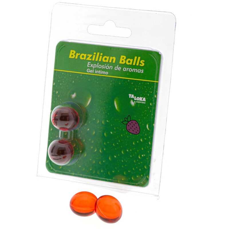 TALOKA - 2 BOLAS BRASILEIRAS GEL ÍNTIMO DE MORANGO TALOKA - 2 BOLAS BRASILEIRAS GEL ÍNTIMO DE MORANGO