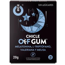 WUG GUM - OFF VALERIAN, TRYPTOPHAN, LEMON BALM AND MELATONIN 10