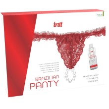 INTT RELEASES - CULOTTE ROUGE BRÉSILIENNE AVEC PERLES ET GEL