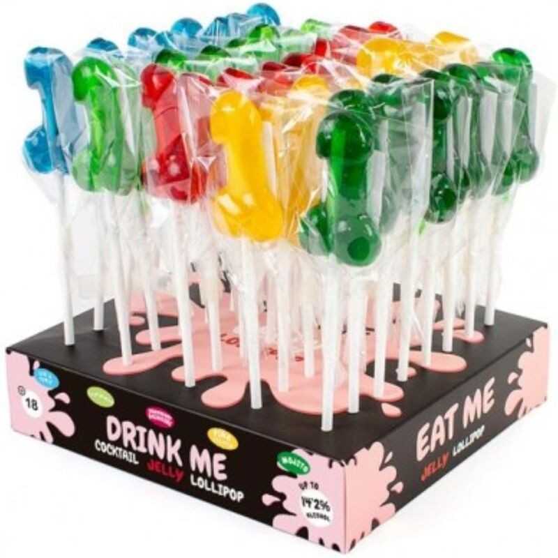 SECRETPLAY - DISPLAY ASSORTMENT PENIS LOLLIPOPS WITH ALCOHOL 40