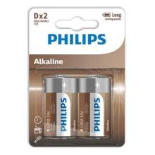 PHILIPS - ALKALINE BATTERY D LR20 BLISTER*2