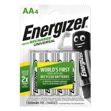 ENERGIZER - UNIVERSAL WIEDERAUFLADBARE BATTERIE HR6 AA 1300 mAh 4 EINHEIT