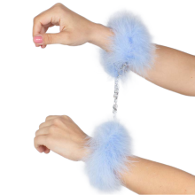 SECRETPLAY - BLUE LIGHT MARABOU HANDCUFFS