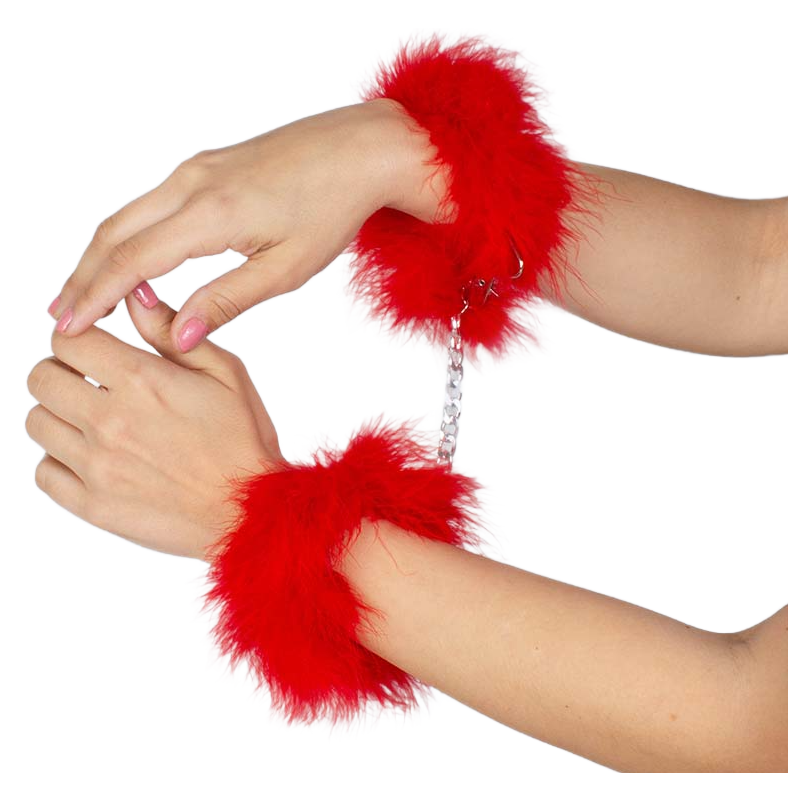 SECRETPLAY - RED MARABOU HANDCUFFS