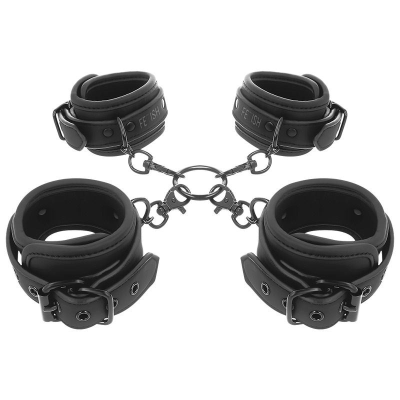 FETISH SUBMISSIVE - SET OF HAND AND ANKLE HANDCUFFS WITH