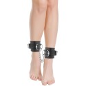 DARKNESS - BLACK ADJUSTABLE LEATHER ANKLE HANDCUFFS