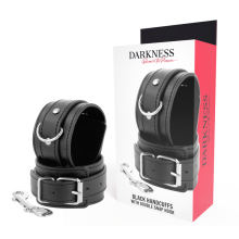 DARKNESS - SCHWARZE VERSTELLBARE HANDSCHELLEN MIT DOPPELTEM